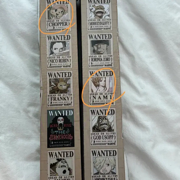 [BUNJANG] One Piece Nami &amp; Chopper Bounty Posters Bundle Set / 일괄판매중) 원피스 나미 쵸파 포스터 판매 현상금