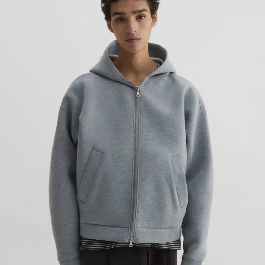 [BUNJANG] DNSR Neoprene Hooded Zip-Up Gray L / (새상품/L) DNSR 네오프렌 후드집업 그레이