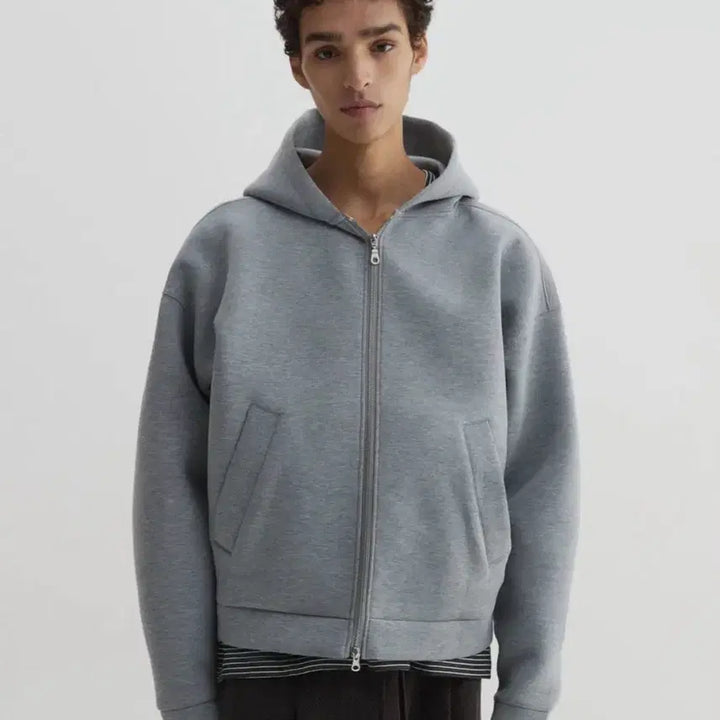 [BUNJANG] DNSR Neoprene Hooded Zip-Up Gray L / (새상품/L) DNSR 네오프렌 후드집업 그레이