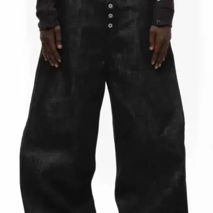 [BUNJANG] Noface Studio Japanese Loose Fit Denim Pants Black S / 노페이스 스튜디오 재패니즈 루즈핏 데님 팬츠 블랙 S 사이즈