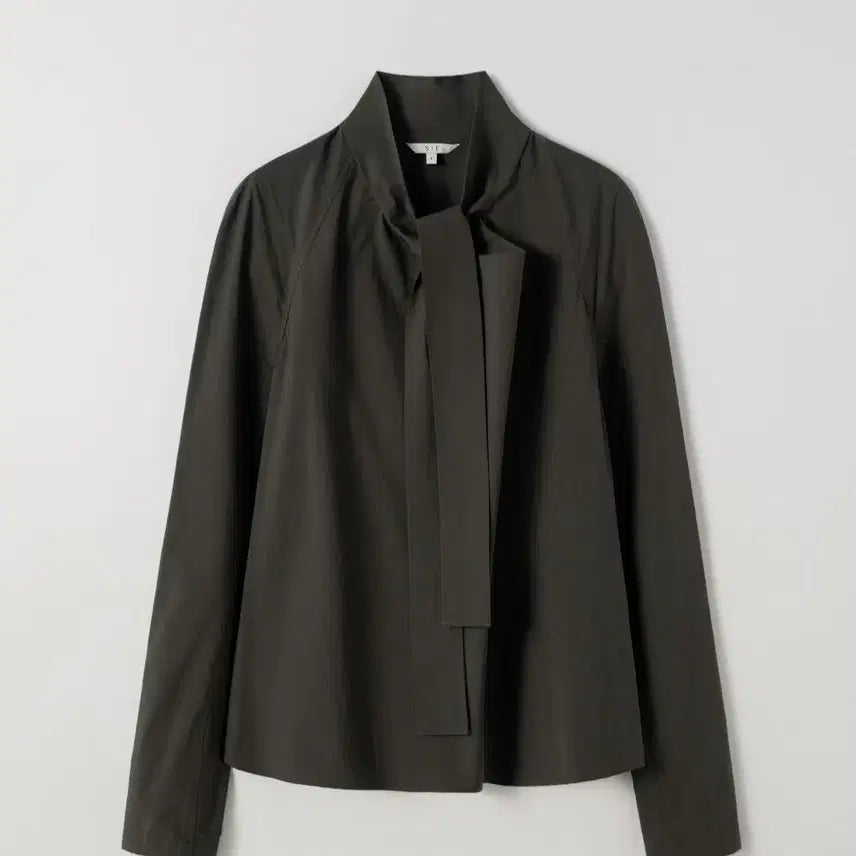 [BUNJANG] SIE Jena Cotton Tie Blouse (Dark Brown) / 시에 제나 코튼 타이 블라우스 (다크 브라운)