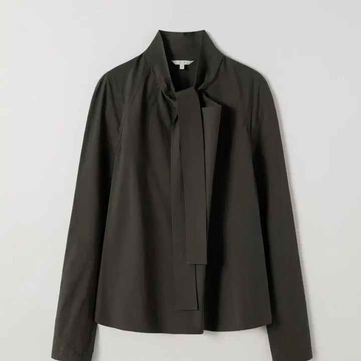 [BUNJANG] SIE Jena Cotton Tie Blouse (Dark Brown) / 시에 제나 코튼 타이 블라우스 (다크 브라운)