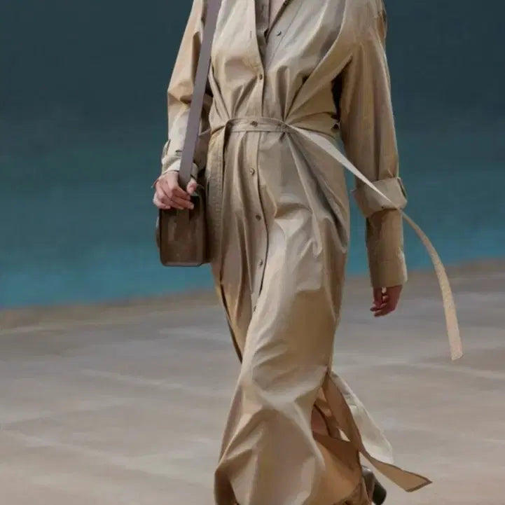 [BUNJANG] Lemaire Tilted Shirt Dress Beige / 르메르 틸티드 셔츠 드레스