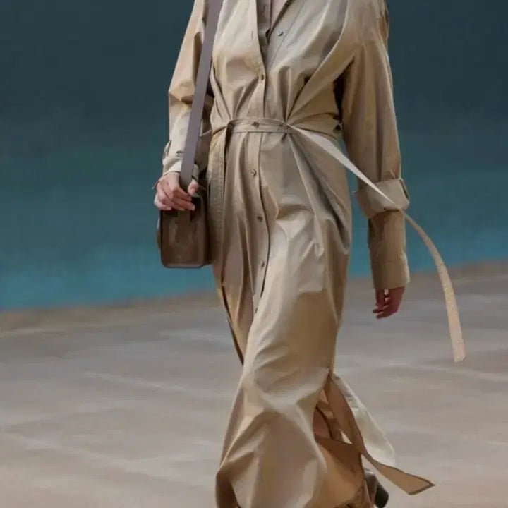[BUNJANG] Lemaire Tilted Shirt Dress Beige / 르메르 틸티드 셔츠 드레스