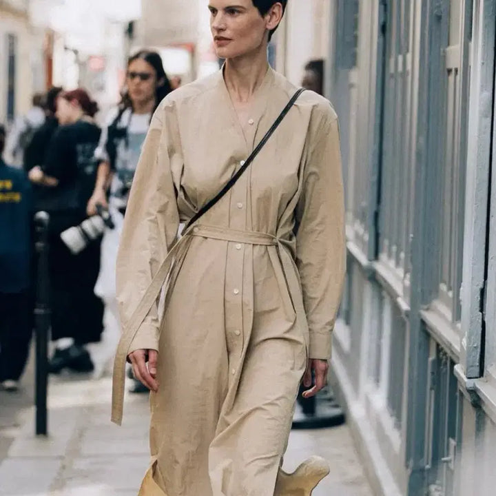 [BUNJANG] Lemaire Tilted Shirt Dress Beige / 르메르 틸티드 셔츠 드레스