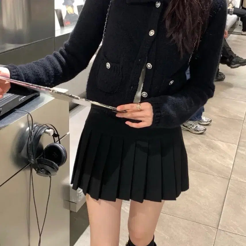 [BUNJANG] Le Plain Mui Tweed Cardigan Black / 르플레인 무이 트위드 가디건 블랙 판매