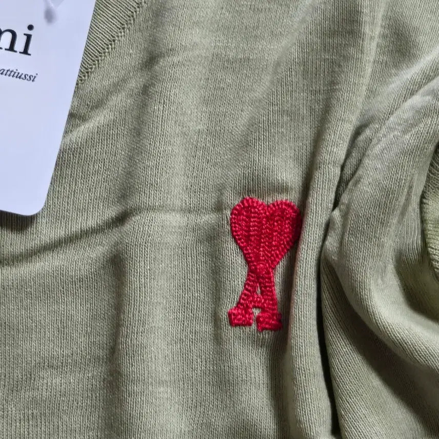 [BUNJANG] AMI Paris Embroidered Logo Thin Knit T-Shirt / 아미(ami)시원한얇은니트티
