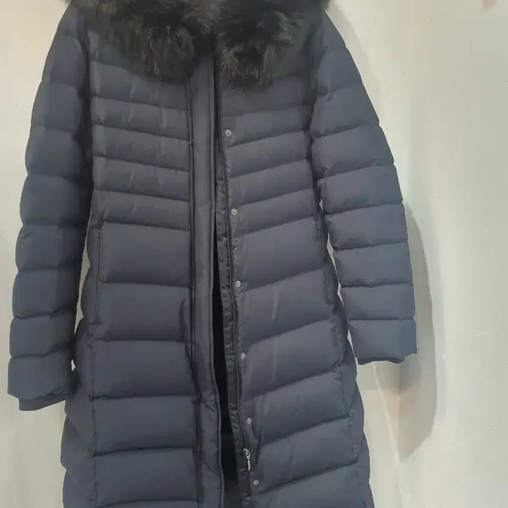 [BUNJANG] Flamingo Fox Fur Down Long Padded Coat Black Size 66 / 플라밍고  여우퍼 거위털 롱 패딩 블랙 66