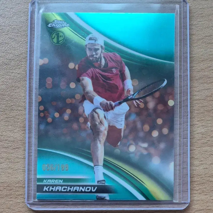[BUNJANG] KAREN KHACHANOV "First 199" Aqua Reflector Card / 2025 탑스크롬 테니스 카렌 하차노프 퍼스트 199한정 아쿠아 리프렉터