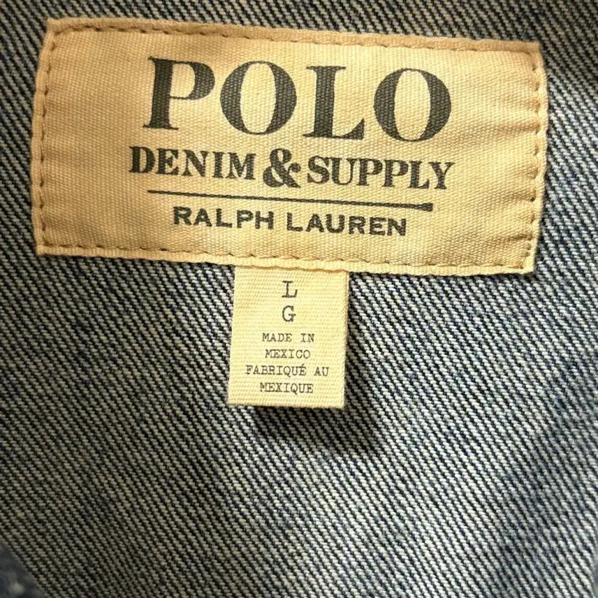 [BUNJANG] Polo Ralph Lauren White Paint Detail Denim Jacket (L) / 폴로 랄프로렌 데님 자켓