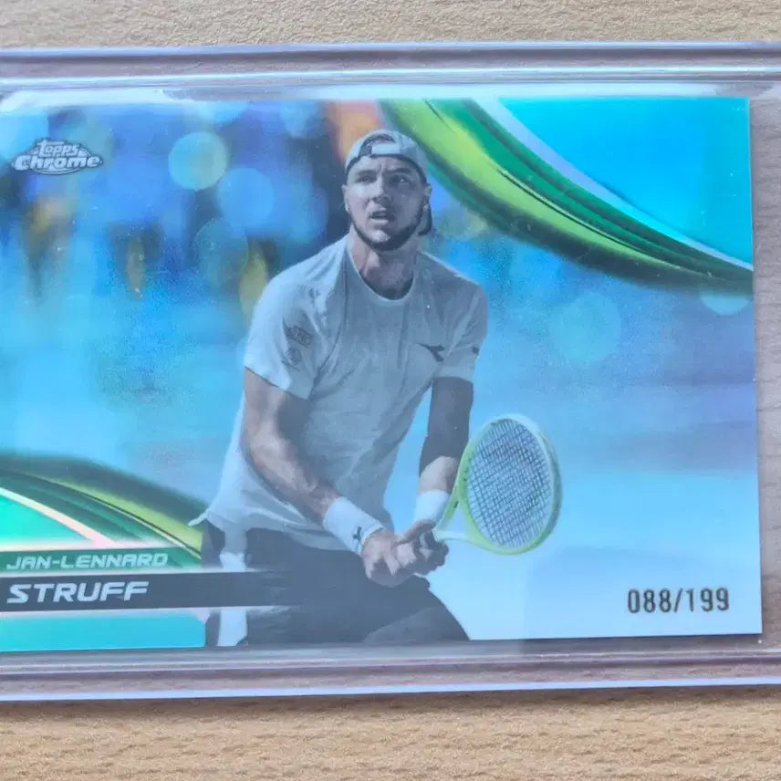 [BUNJANG] Yannick Hanfmann 199 Limited Aqua Reflector Tennis Card / 2025 탑스크롬 테니스 얀 레너드 스트러프 199한정 아쿠아 리프렉터