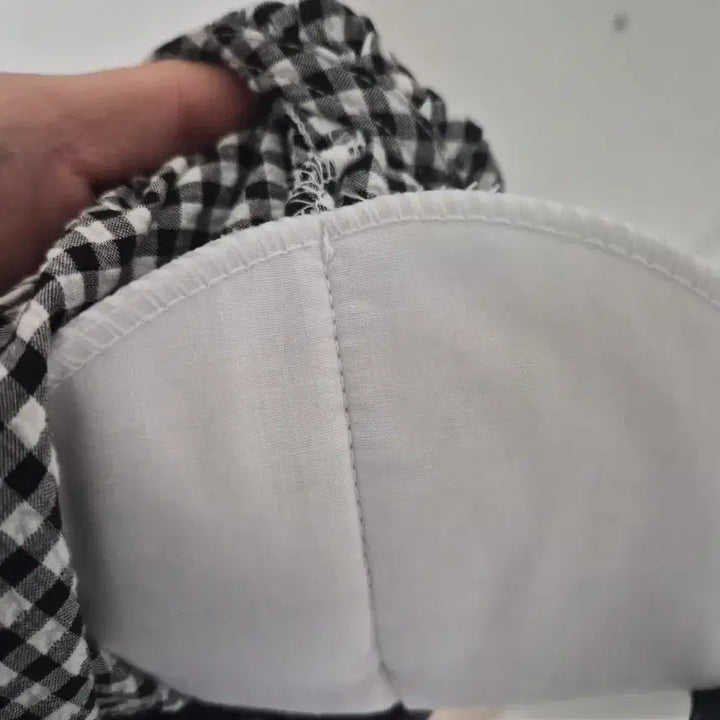 [BUNJANG] Nop Parma Beak Check Frill Shirt / 놉 파미아베크 체크 프릴 남방