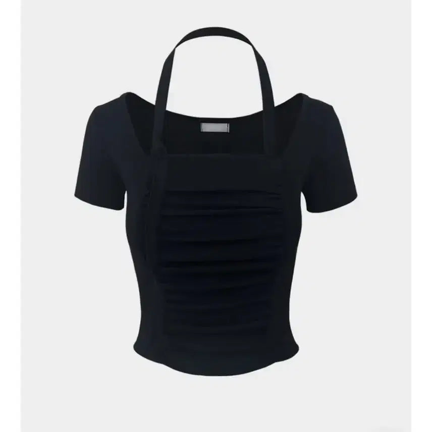 [BUNJANG] Strap Shirring Short Sleeve T-Shirt / 스트랩 셔링 반팔 티셔츠