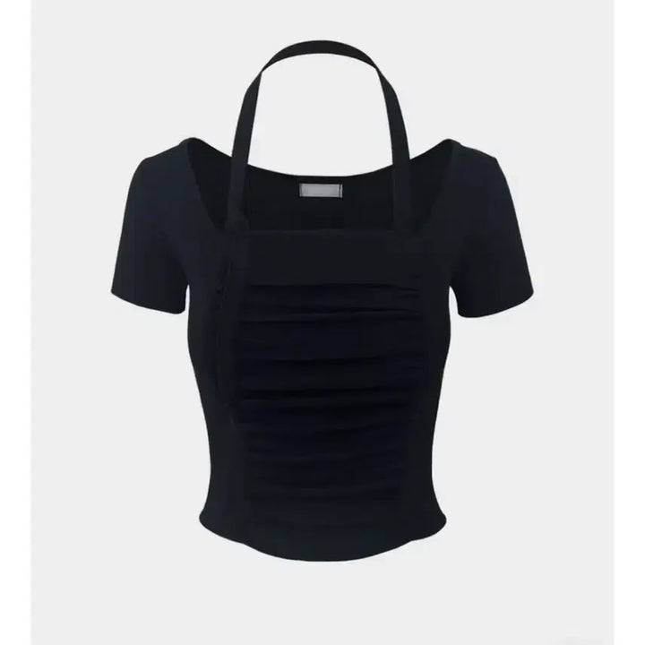[BUNJANG] Strap Shirring Short Sleeve T-Shirt / 스트랩 셔링 반팔 티셔츠