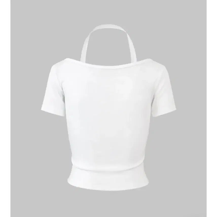 [BUNJANG] Strap Shirring Short Sleeve T-Shirt / 스트랩 셔링 반팔 티셔츠
