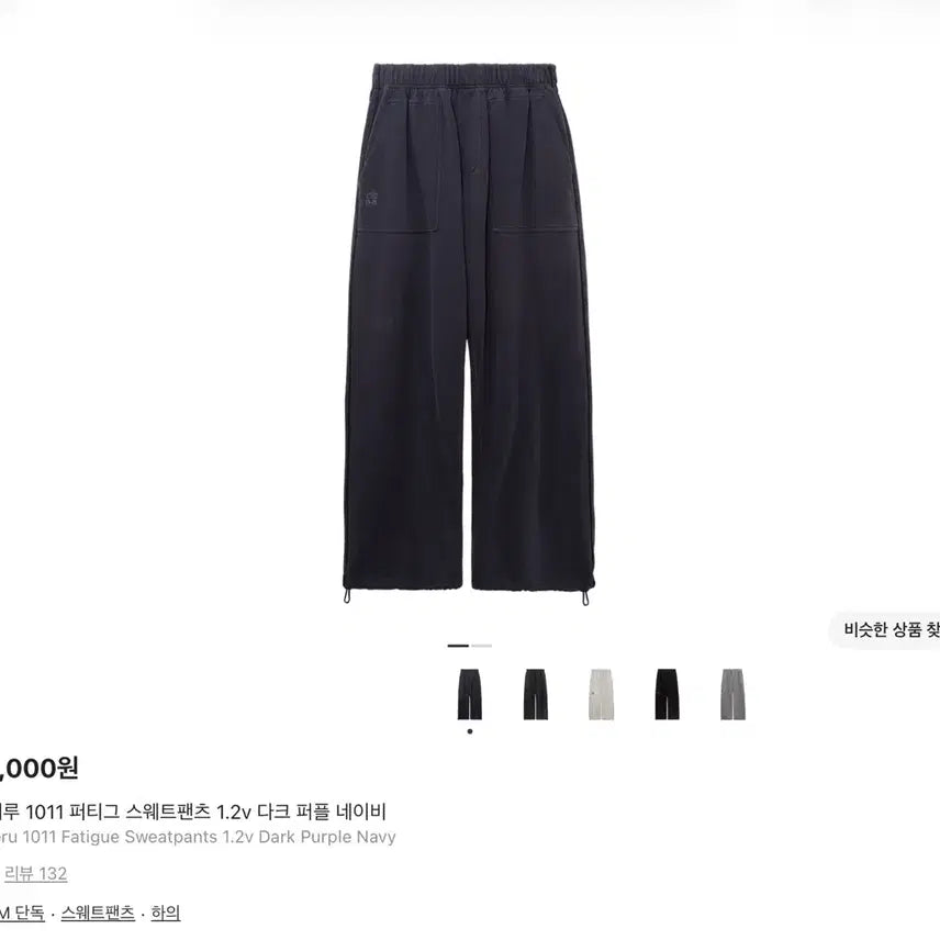[BUNJANG] Politeur 1011 Fatigue Sweatpants Dark Purple Navy / 2) 폴리테루 1011 퍼티그 스웨트팬츠 다크 퍼플 네이비