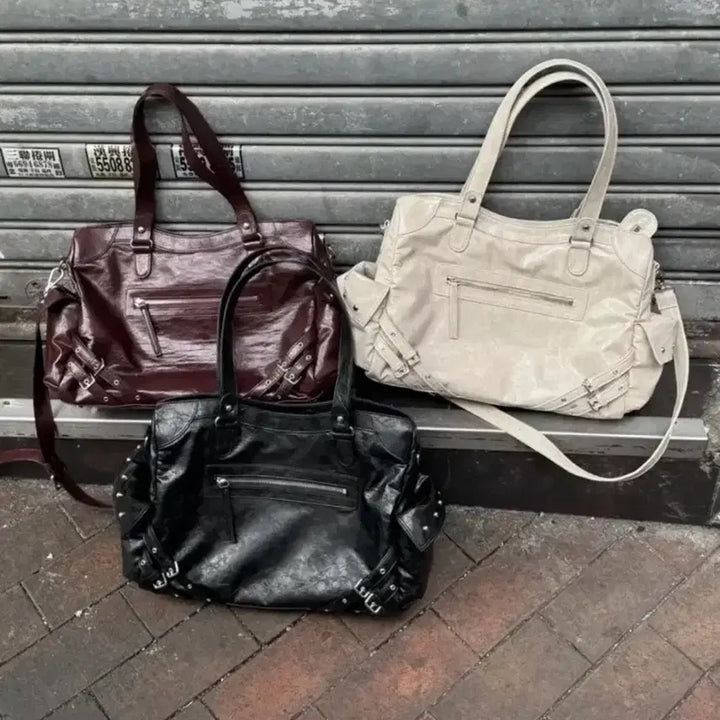 [BUNJANG] Dâ¦init STUD POCKET BIG BAG IN ASH BEIGE Tote Bag / 다이닛 STUD POCKET BIG BAG IN ASH BEIGE 토트백