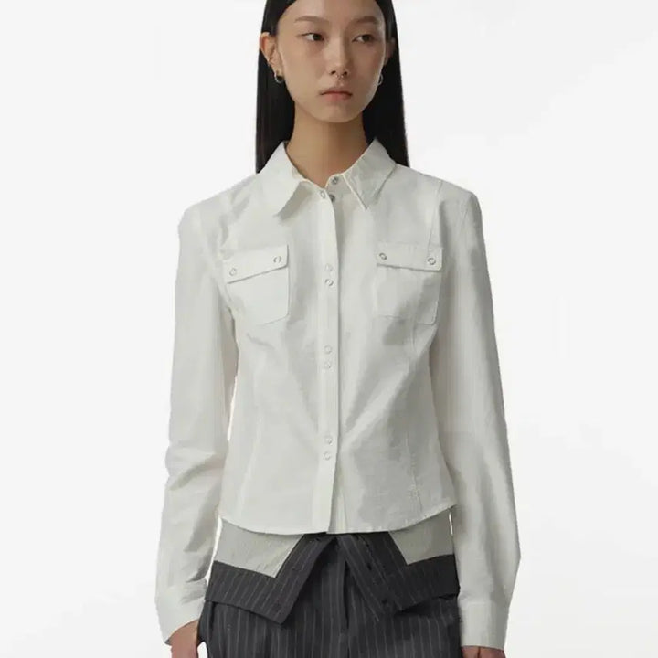 [BUNJANG] Millow Moon Work Snap Shirt - Size M / 밀로우먼 워크 스냅 셔츠 M