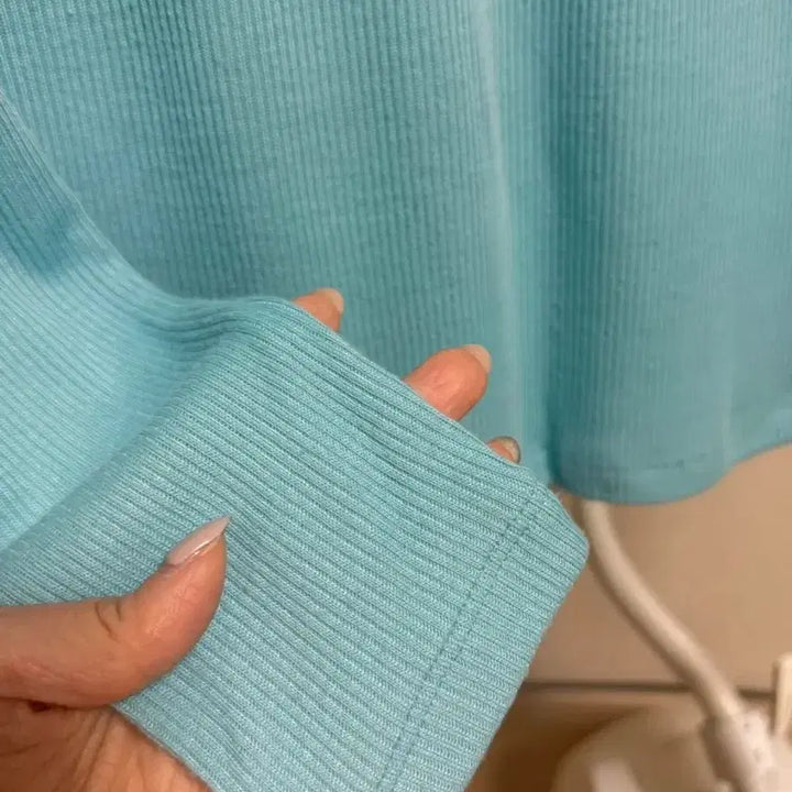 [BUNJANG] Spring Neon Ribbed Knit Blue / 스프링 네온 골지 니트 블루