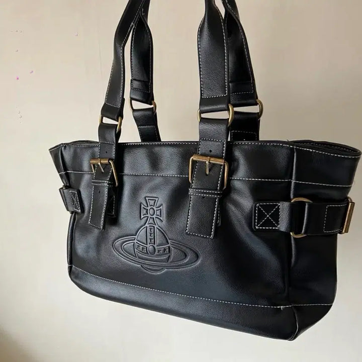 [BUNJANG] Vivienne Westwood Vintage Orb Logo Embossed Tote Bag / 비비안웨스트우드 빈티지 토트백