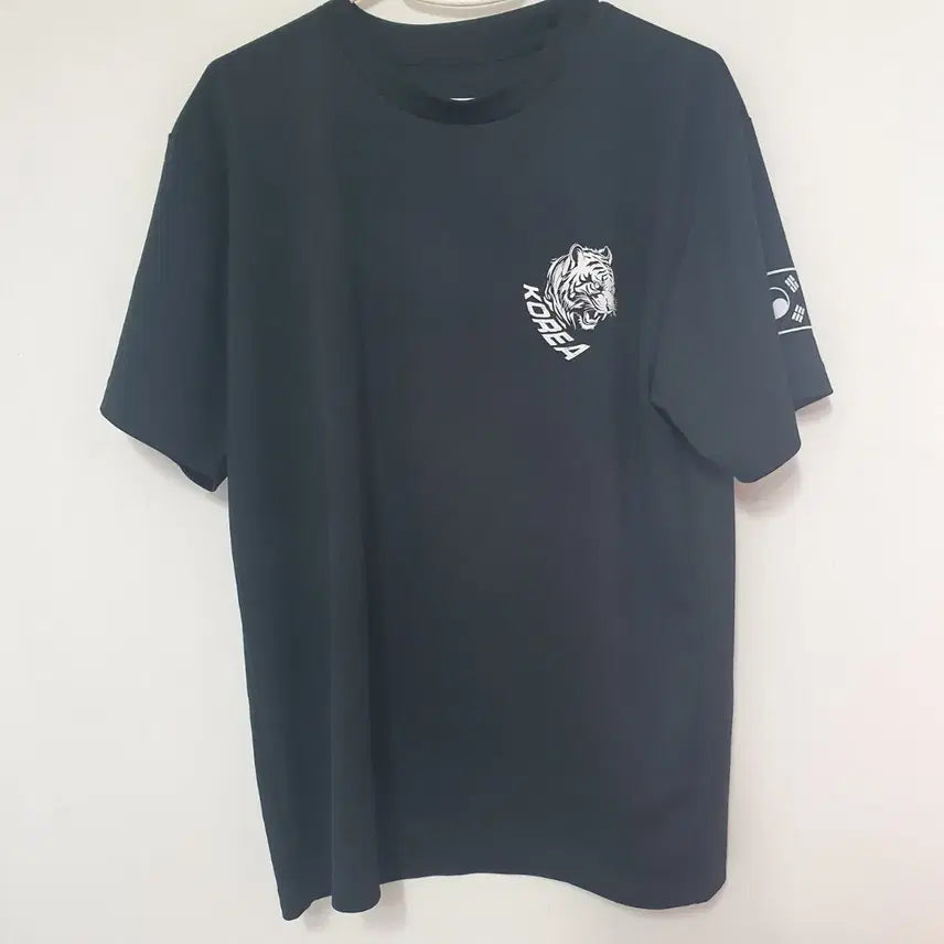 [BUNJANG] Tiger Graphic Short Sleeve T-Shirt Black Size 100 / 대한민국 호랑이 반팔 티셔츠 블랙100