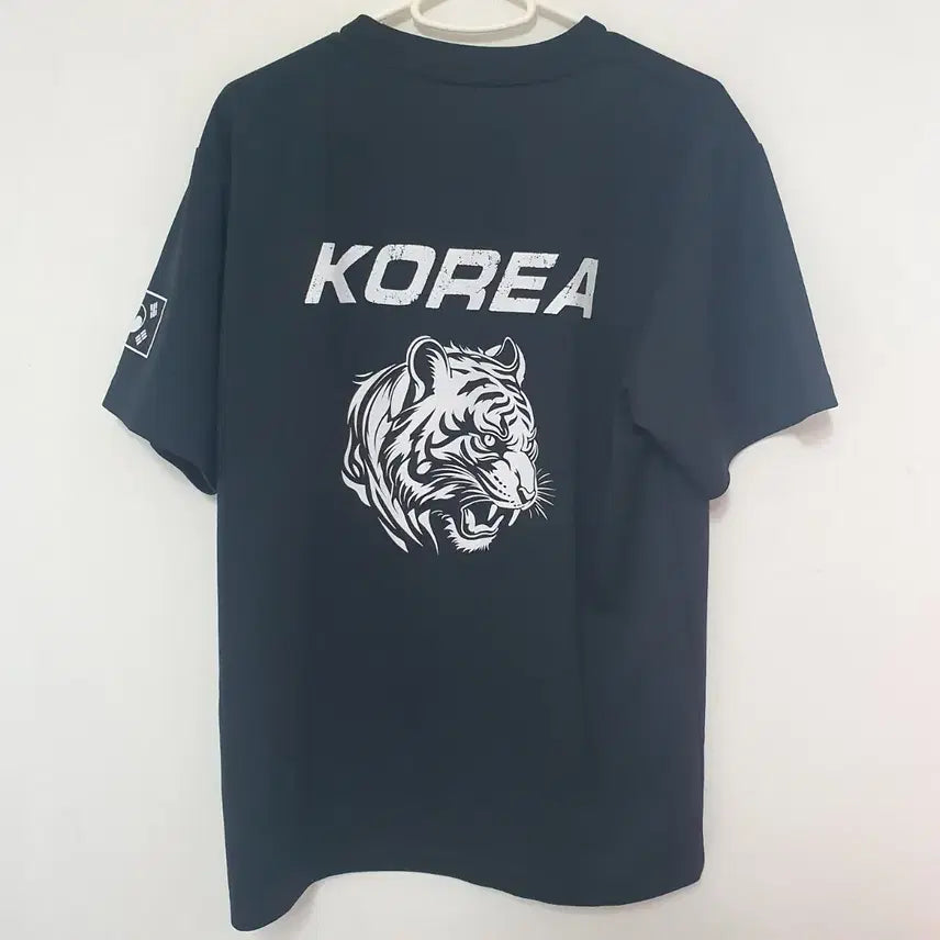 [BUNJANG] Tiger Graphic Short Sleeve T-Shirt Black Size 100 / 대한민국 호랑이 반팔 티셔츠 블랙100