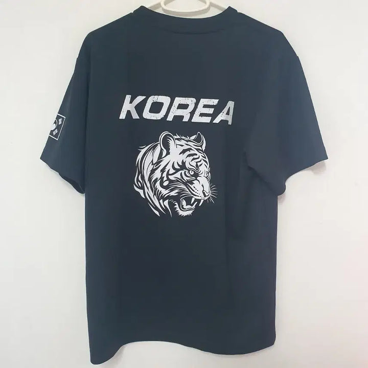 [BUNJANG] Tiger Graphic Short Sleeve T-Shirt Black Size 100 / 대한민국 호랑이 반팔 티셔츠 블랙100