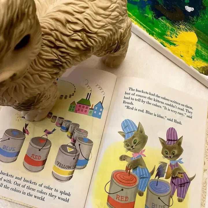 [BUNJANG] 1960s Vintage Unique Cat Picture Book / 1960s/컬러감과 일러스트가 귀엽고 유니크한 빈티지 고양이북(rare)