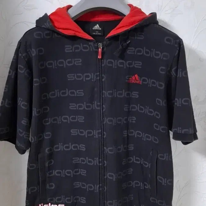 [BUNJANG] Adidas 00s All-Over Logo Hoodie Half Zip-Up Jacket / (희귀) 아디다스 00s 후드 반팔 집업 100~105