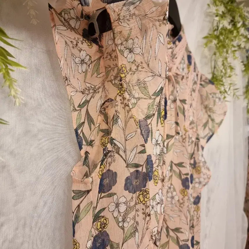 [BUNJANG] Thursday Island S Flower Chiffon Blouse / 새상품 S 플라워 쉬폰 블라우스 써스데이아일랜드