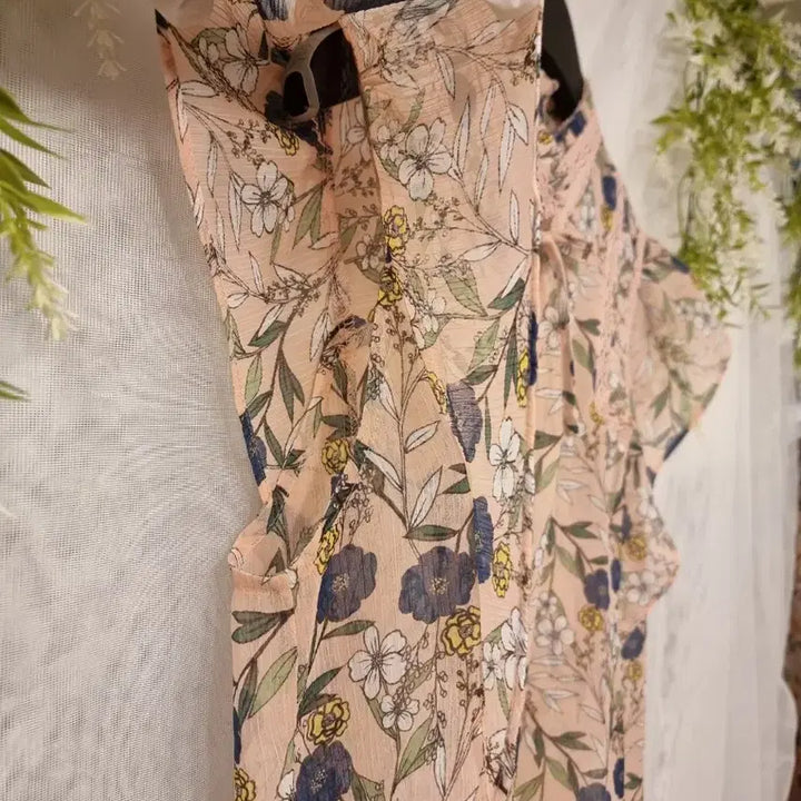 [BUNJANG] Thursday Island S Flower Chiffon Blouse / 새상품 S 플라워 쉬폰 블라우스 써스데이아일랜드