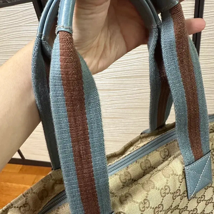 [BUNJANG] Gucci GG Logo Canvas Tote Bag / 구찌 GG 로고 캔버스 토트백 핸드백 가방