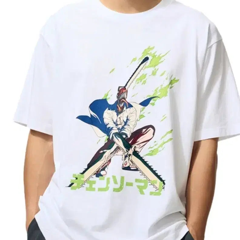 [BUNJANG] Uniqlo Chainsaw Man Short Sleeve T-Shirt / 유니클로 체인소맨 반팔티셔츠