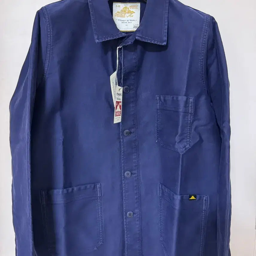 [BUNJANG] Le Mont Saint Michel Moleskin French Work Jacket - Blue (Size 50) / [새제품] 르몽생미셸 몰스킨 프렌치 워크자켓 50