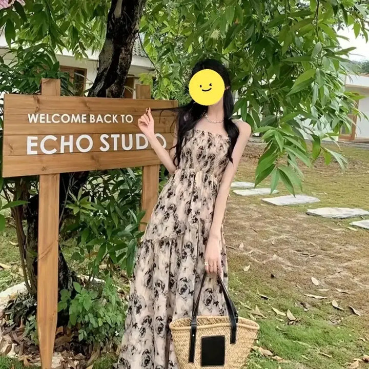 [BUNJANG] Flower Pattern Long Dress / 에쁜 플라워 패턴 롱 원피스.새상품.