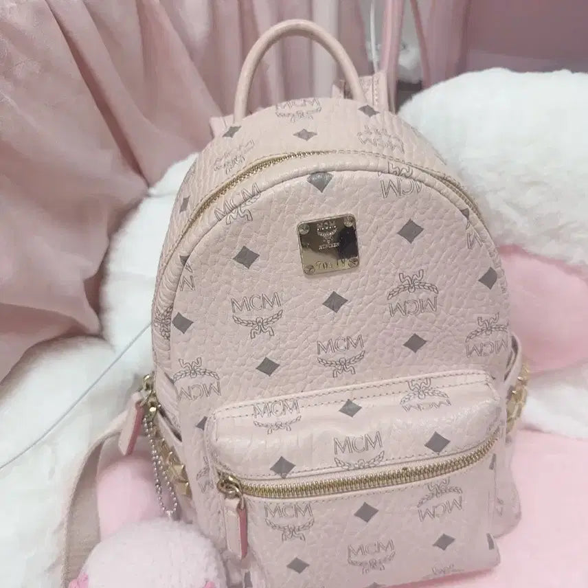 [BUNJANG] MCM Powder Pink Mini Backpack / Mcm엠씨엠 파우더핑크 미니 백팩 당일배송가능양지뢰지뢰계리즈리사