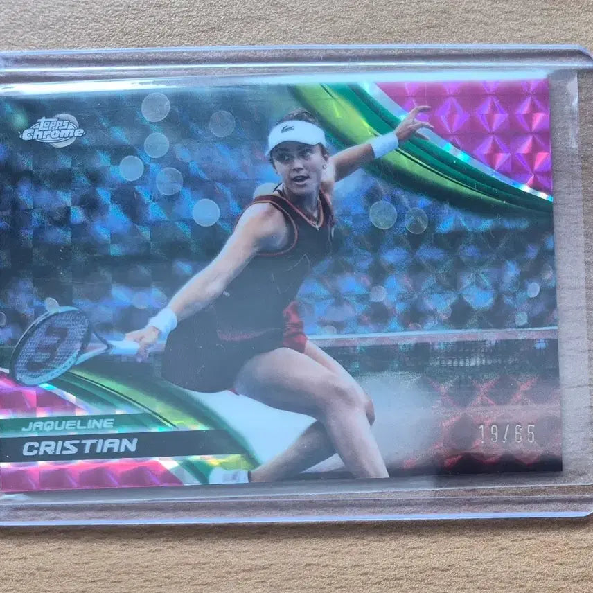[BUNJANG] Jacquelyn Christian 2025 TopsChrome Tennis Reflector Card Pink Geometric Limited Edition 65 / 2025 탑스크롬 테니스 재클린 크리스티안 65한정 핑크 지오메트릭 리플