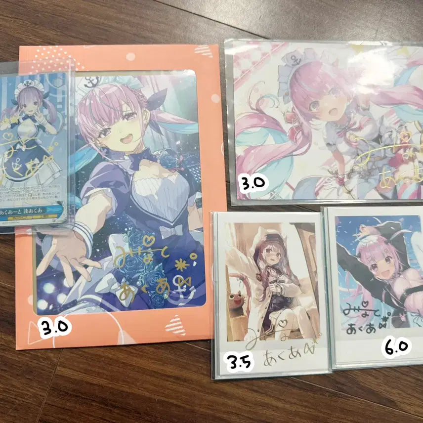 [BUNJANG] Minato Aqua Signed &amp; Replica Autograph / 홀로라이브 미나토 아쿠아 친필 및 복제 싸인 판매 (개별 OK)