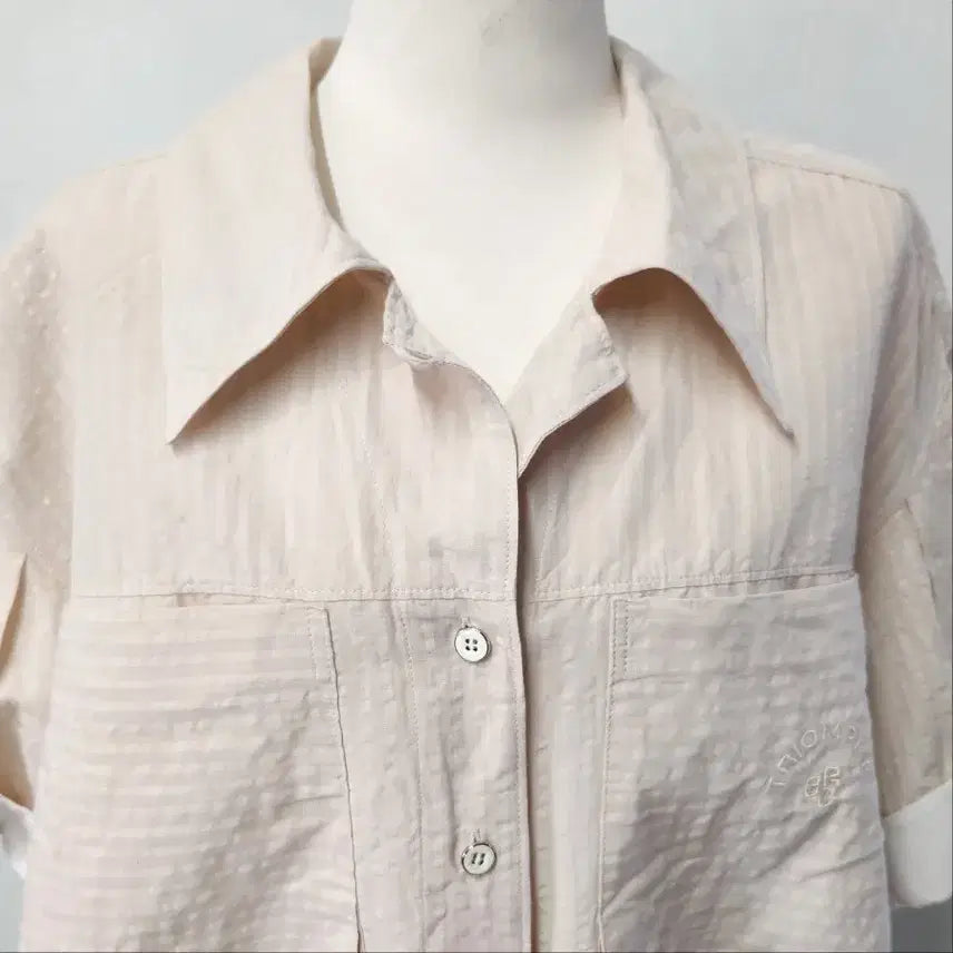 [BUNJANG] SYSTEM Linen Blend Pocket Short Sleeve Shirt / [정품] SYSTEM 린넨 혼방 포켓 반팔 셔츠 55~66