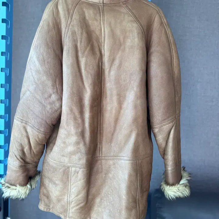 [BUNJANG] Vintage Unisex Shearling Lined Mustang Coat (Size 100-105) / 빈티지 남녀공용 양털 무스탕 코트 (100~105사이즈)