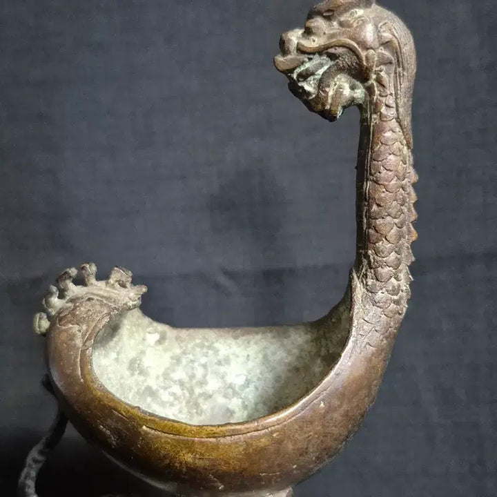 [BUNJANG] Bronze Elephant Dragon Incense Burner / 적동 브론즈 동 코끼리 용 조각 향로