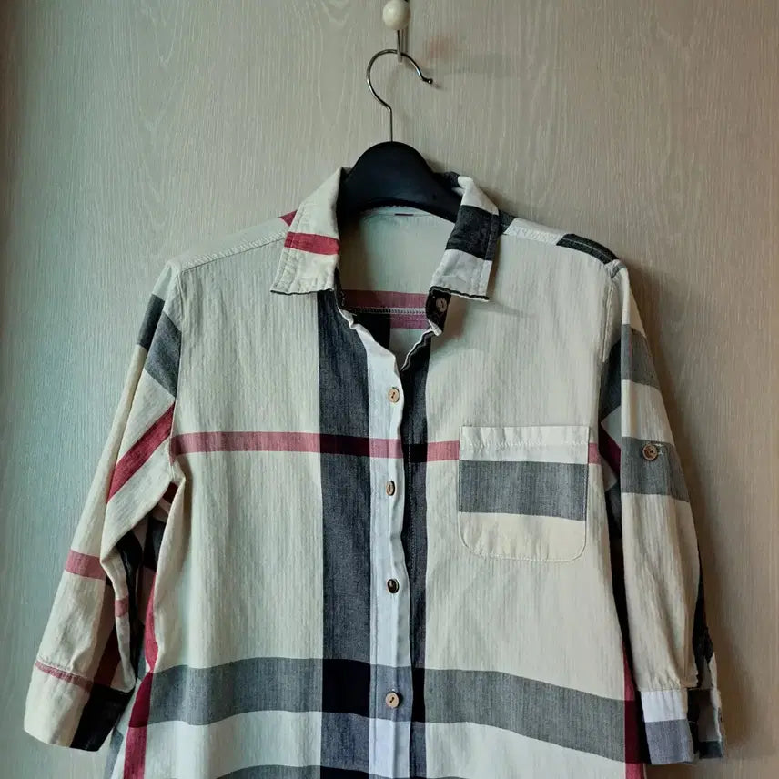 [BUNJANG] Buluoge Check 7-Sleeve Shirt / BULUOGE.  체크 셔츠 7부