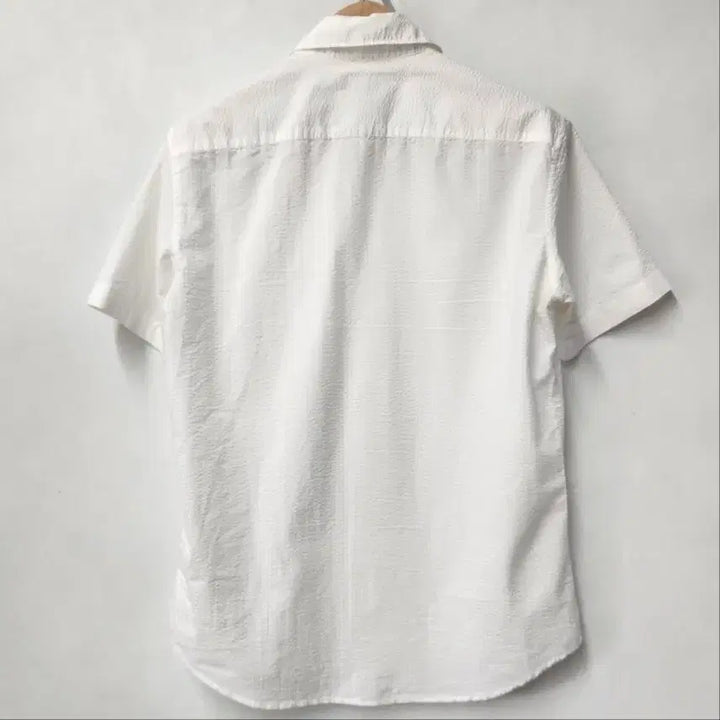 [BUNJANG] Beanpole Men White Coolmax Seersucker Short-Sleeve Shirt (Size 105) / 빈폴 멘 화이트 쿨맥스 시어서커 반팔 셔츠 105
