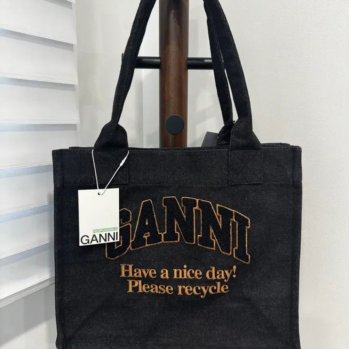 [BUNJANG] GANNI Black Denim Shoulder/Tote Bag / 가니 GANNI 데님 숄더백/토트백 블랙 새상품 택포