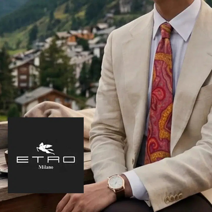 [BUNJANG] Etro Paisley Pattern Silk Necktie 9.6cm / 에트로 다크핑크 페이즐리 패턴 넥타이 9.6cm A+등급 K2621