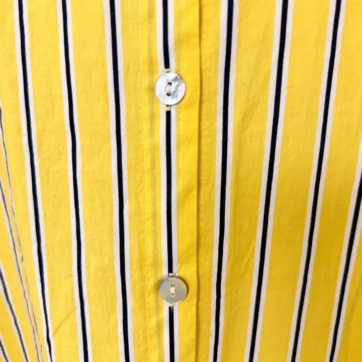 [BUNJANG] SATIN Yellow Stripe Sleeveless Shirt Dress / [SATIN] 옐로우 스트라이프 셔츠 원피스