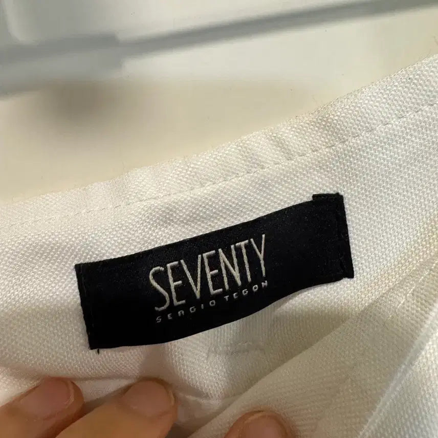 [BUNJANG] Seventeen White Belted Pants / 세븐티 seventy 화이트 벨트 팬츠