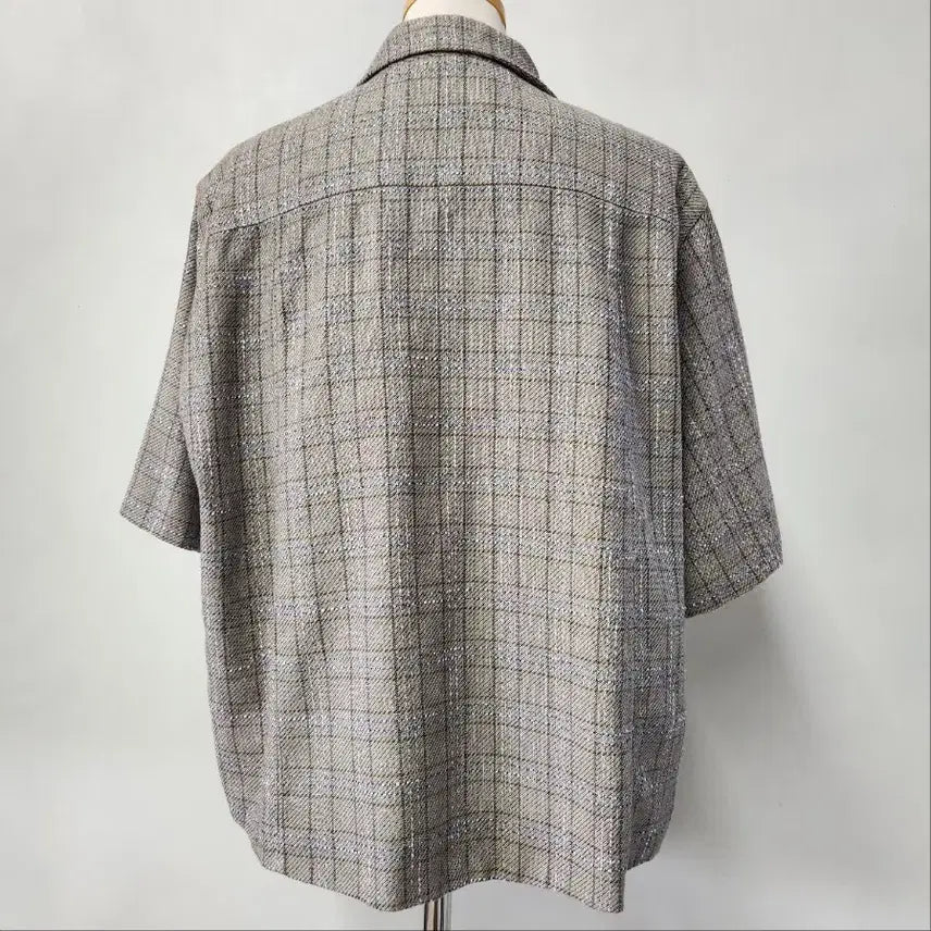 [BUNJANG] SYSTEM Italian Linen Blend Check Short Sleeve Jacket / [한섬 정품] SYSTEM 이탈리아 원단 리넨 체크 반팔 자켓 66~77