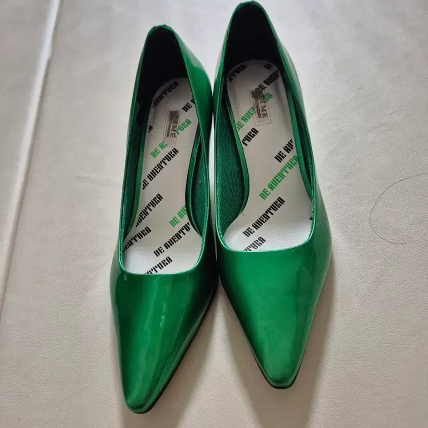 [BUNJANG] Time Green Enamel Shoes Size 230 / 타임 Time 녹색 에나멜 슈즈 230