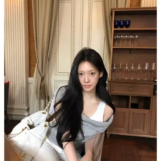 [SOLD OUT] 더위시 리즈 Rosy layered tee로지 레이어드 티(멜란지그레이)